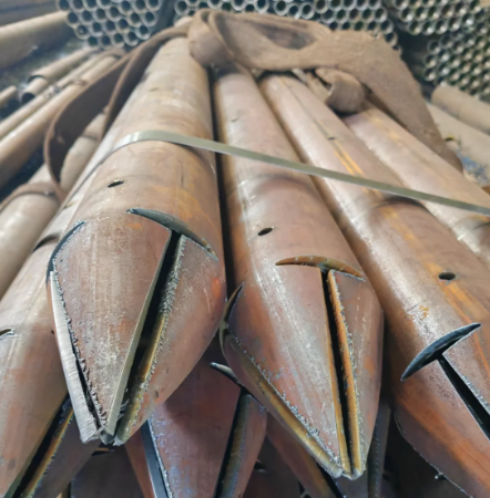 湖州出尖打孔加工无缝注浆钢花管注浆管厂家
